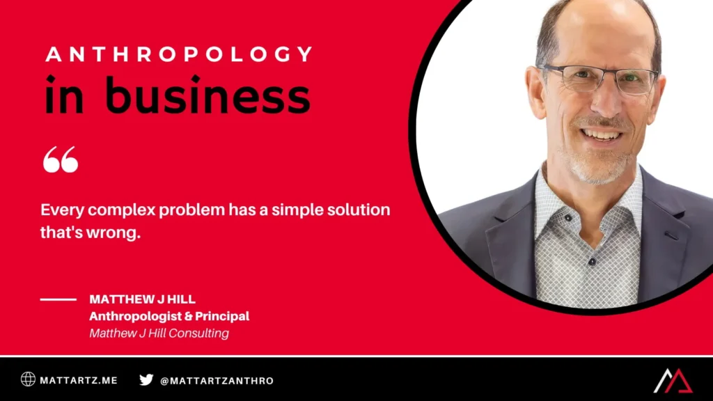 Anthropology in business podcast advertisement for Matthew J Hill